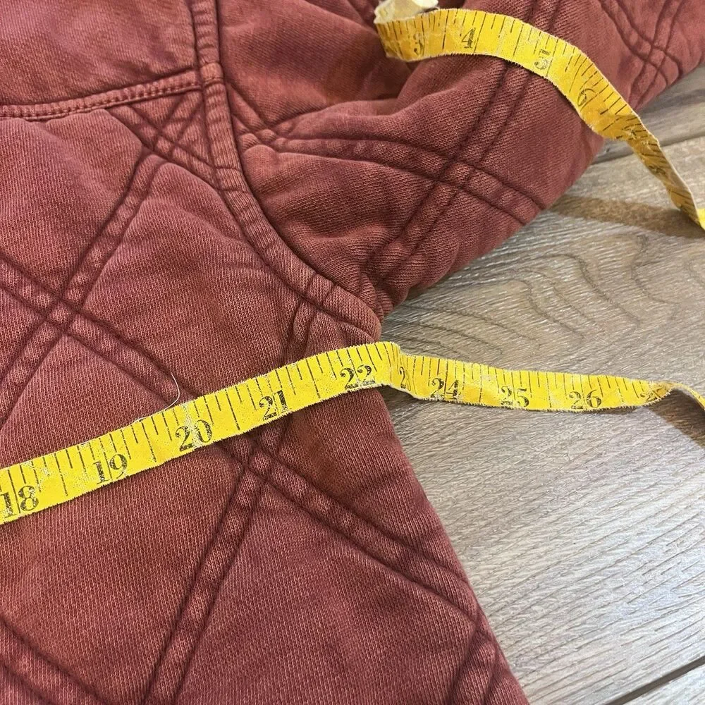 Free People Juno Quilted Red Burgundy Oversized Bomber Jacket Women's XS Cotton